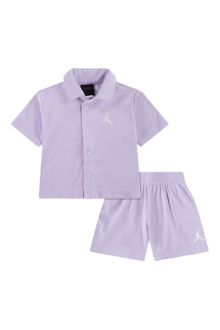 Top et short - Blanc, violet et rose