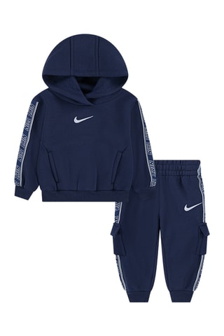 Sweat à capuche et pantalon polaires - Nike - Blanc, beige et bleu