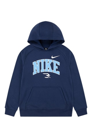 Sweat à capuche - Blanc, beige et bleu