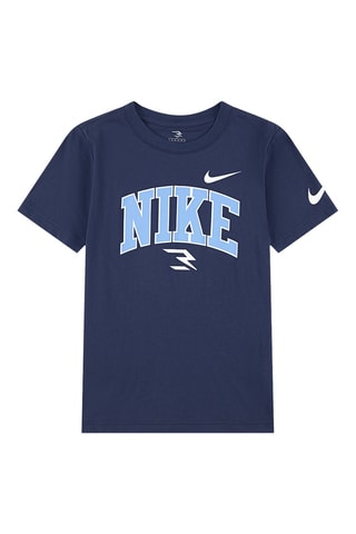 T-shirt - Blanc, beige et bleu