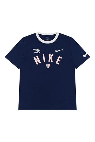 T-shirt - Blanc, beige et bleu