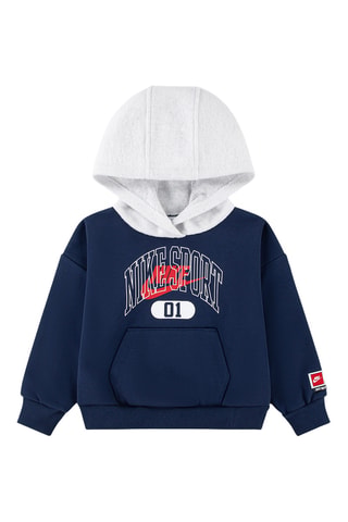 Sweat à capuche - Blanc, beige et bleu