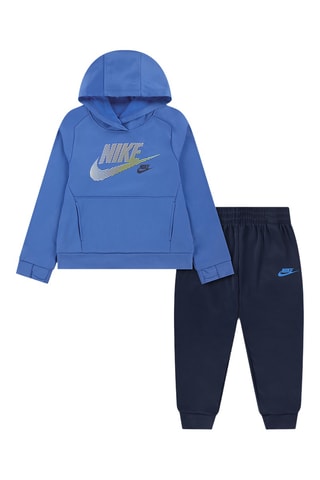 Ensemble swaet à capuche et pantalon - Blanc, beige et bleu