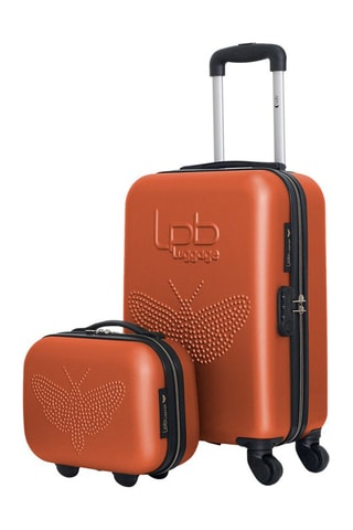 Handbagagetrolley en Beautycase Francette-H (S/K) - 50/23 cm - Oranje