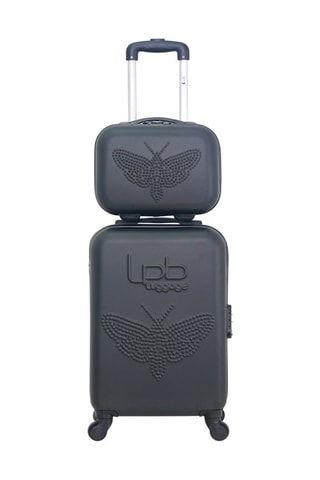 Handbagagetrolley en Beautycase Francette-H (S/K) - 50/21,5 cm - Donkergrijs