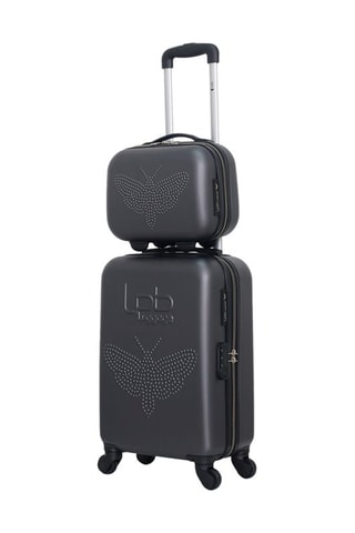 Handbagagetrolley en Beautycase Francette-H (S/K) - 50/21,5 cm - Donkergrijs