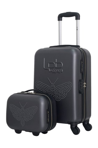 Handbagagetrolley en Beautycase Francette-H (S/K) - 50/21,5 cm - Donkergrijs