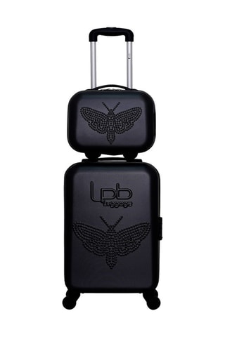 Handbagagetrolley en Beautycase Francette-H (S/K) - 50/23 cm - Zwart