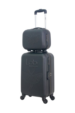 Handbagagetrolley en Beautycase Francette-H (S/K) - 50/23 cm - Zwart