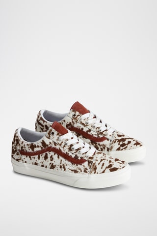 Baskets en cuir Old Skool - Blanc et rouge brique