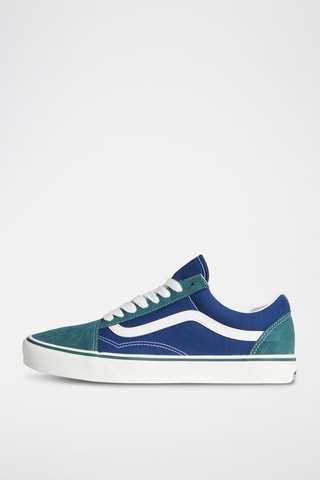 Baskets en nubuck Old Skool - Bleu marine et vert foncé