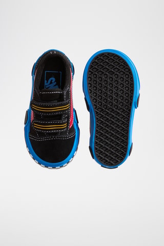 Baskets en cuir Old Skool V Car - Noir et bleu cobalt