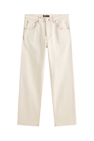 Jean loose Check-5 - Ecru