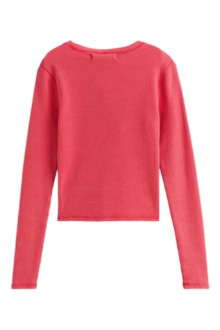 T-shirt Teri Waffle - Corail