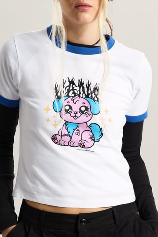 T-shirt Puppy - Blanc