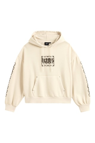 Sweat à capuche - Taupe et écru