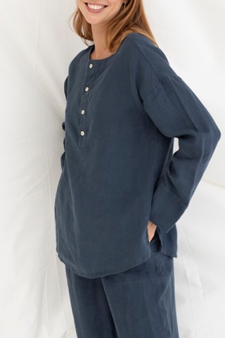 Linnen Blouse - Blauw
