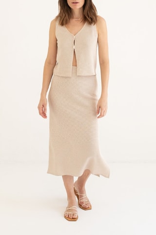 Biologisch Katoenen Midirok - Beige
