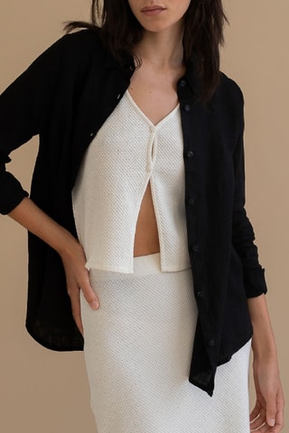 Linnen Blouse - Zwart