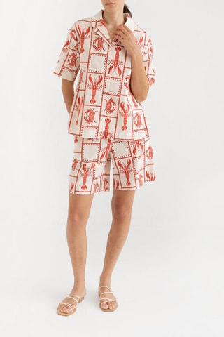 Biologisch Katoenen Oversized Blouse - Rood