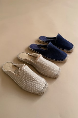 Linnen Slippers - Blauw