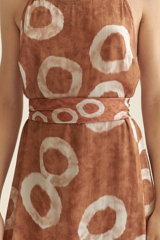 Lange Mouwloze Jurk - Bruin