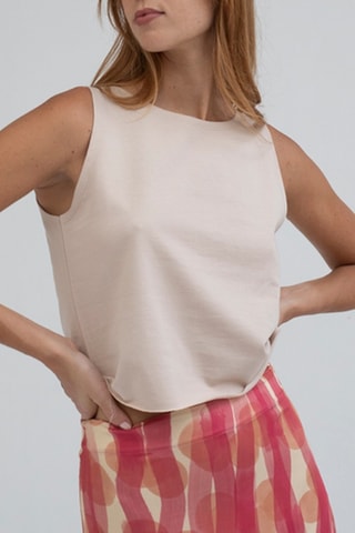 Mouwloze Top - Beige
