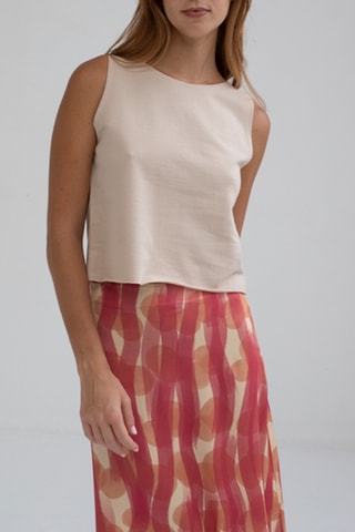 Mouwloze Top - Beige