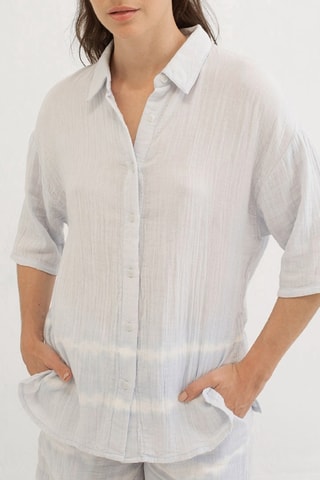 Biologisch Katoenen Oversized Blouse - Blauw