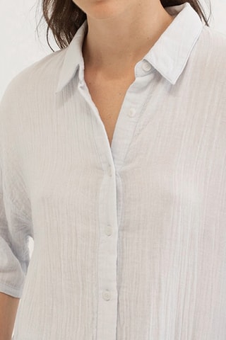 Biologisch Katoenen Oversized Blouse - Blauw