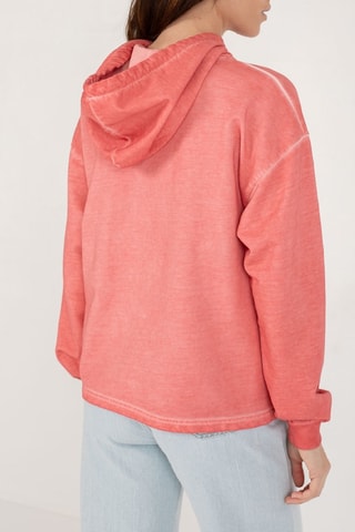 Sweater met Capuchon - Koraalrood