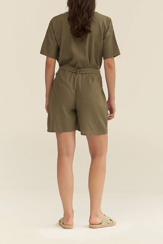 Playsuit van Linnen - Groen