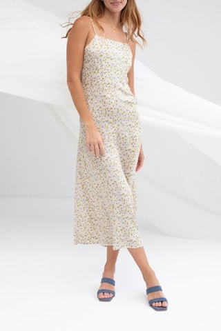Mouwloze midi-jurk. - Groen