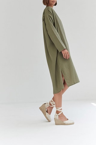 Linnen Blouse-jurk - Groen