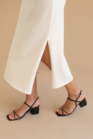 Leren Sandalen met Hak - Zwart