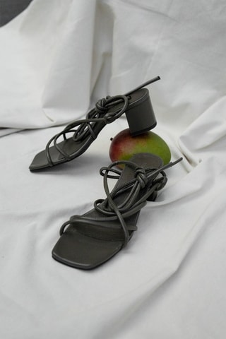 Leren Sandalen met Hak - Blauw