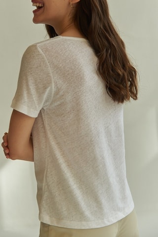 Biologisch Katoenen en Linnen T-shirt - Wit