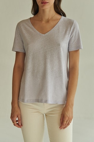 Linnen T-shirt - Blauw