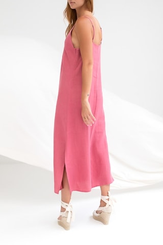 Mouwloze Linnen Midi-jurk - Roze