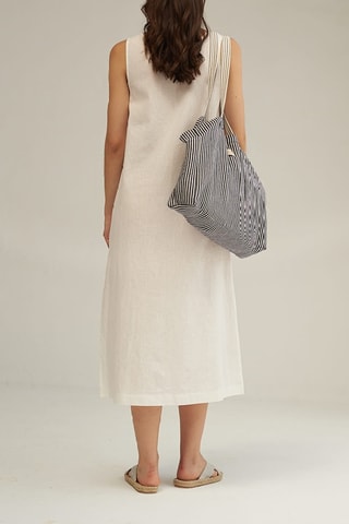 Mouwloze Linnen Blousejurk - Blauw