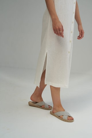 Mouwloze Linnen Blousejurk - Blauw