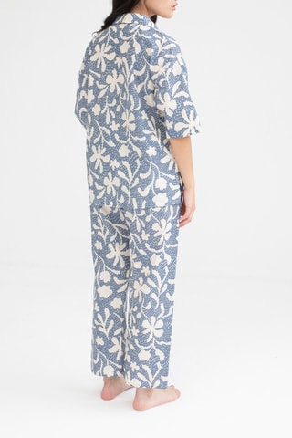 Biologisch Katoenen Oversized Blouse - Blauw