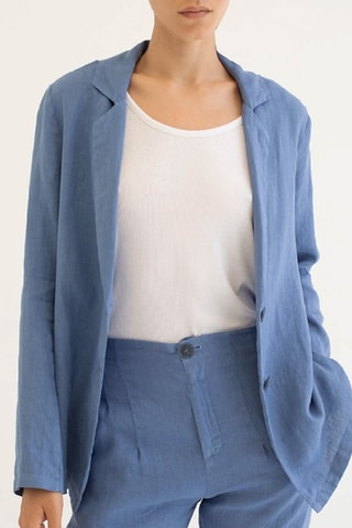 Linnen Blazer - Blauw
