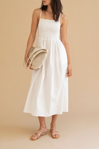Mouwloze Midi-jurk - Wit