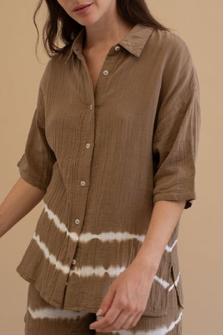Biologisch Katoenen Oversized Blouse - Beige