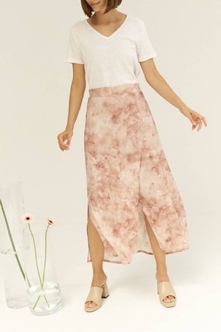 Lang Wikkelrok Hoge Taille - Roze