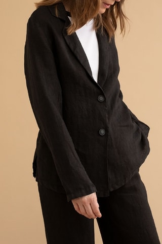 Linnen Blazer - Zwart