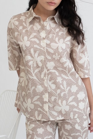 Biologisch Katoenen Oversized Blouse - Beige