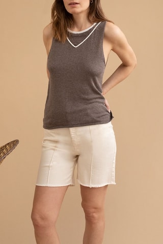 Mouwloze Top - Beige