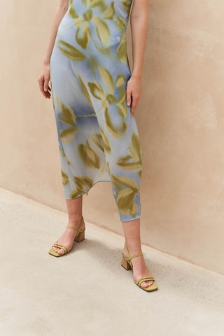 Leren Sandalen met Hak - Groen